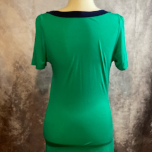 Gilli green blouse with blue bow - Picture 2 of 5